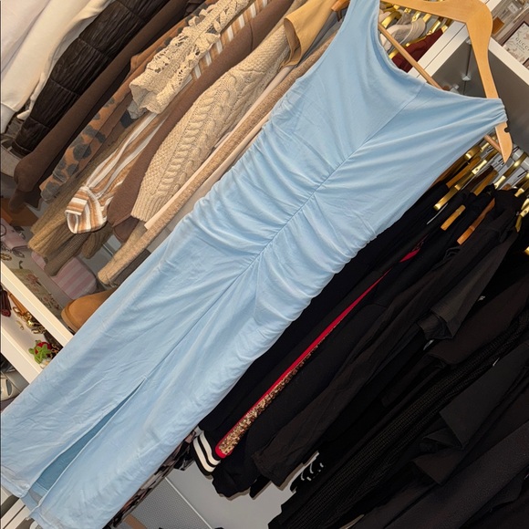 Btfbm Sky Blue Maxi Dress ruched booty - Picture 6 of 6